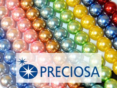 Бусины жемчужные круглые на нити Preciosa 