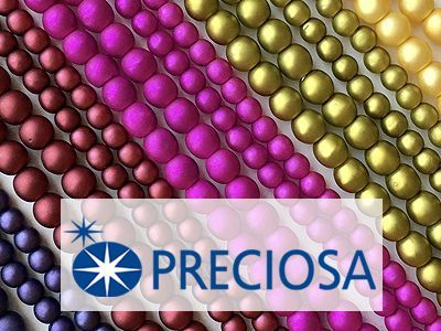 Бусины жемчужные матовые на нити Preciosa