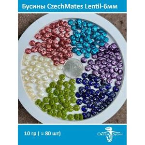 Чешские бусины Lentils 6мм,80шт-L23980-Hematite