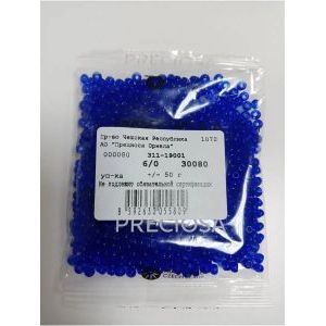 Чешский бисер 6/0-30080 синий 50гр