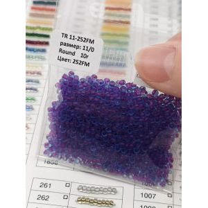 Японский бисер 10 г тохо 11/0 Frosted Aqua/Purple-Lined