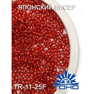 Японский бисер тохо 11/0 -Silver-Lined Frosted Lt Siam Ruby