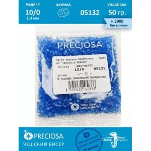 Чешский бисер, рубка -10/0 (1,9 мм) 05132 синий