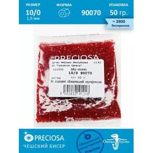 Чешский бисер, рубка -10/0 (1,9 мм) 90070 красный