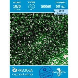 Чешский бисер, рубка -10/0 (1,9 мм) 50060 зеленый