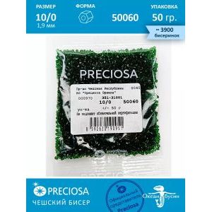 Чешский бисер, рубка -10/0 (1,9 мм) 50060 зеленый