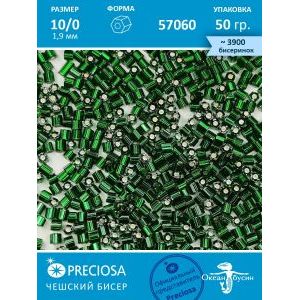 Чешский бисер, рубка -10/0 (1,9 мм) 57060 зеленый