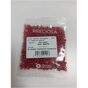 Чешский бисер 6/0-96070 красный 50гр