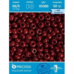 Чешский бисер 6/0-93300 бордовый 50гр
