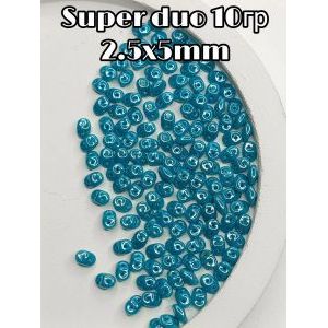 Бусины Super Duo 2,5х5 мм, бисер, Preciosa, стеклянные