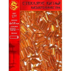Бисер стеклярус для рукоделия 6х1,8 мм -100 г