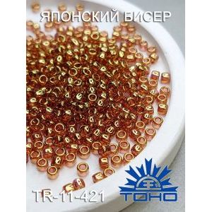 Японский бисер 10 г 11/0 -Gold-Lustered Transparent Pink