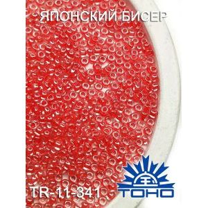 Японский бисер 10 г тохо 11/0 -Crystal/Tomato-Lined