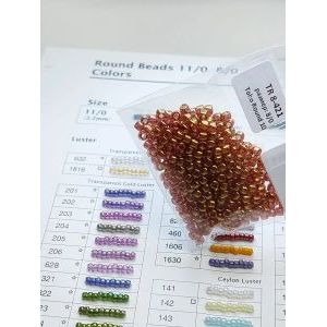 Японский бисер тохо 8/0 цвет розовый- золотистое №TR-08-421