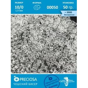 Чешский бисер, рубка -10/0 (1,9 мм) 00050 прозрачный