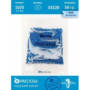 Чешский бисер, рубка -10/0 (1,9 мм) 33220 синий