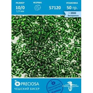 Чешский бисер, рубка -10/0 (1,9 мм) 57120 зеленый
