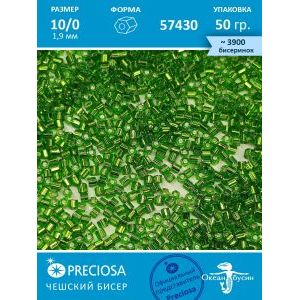 Чешский бисер, рубка -10/0 (1,9 мм) 57430 зеленый