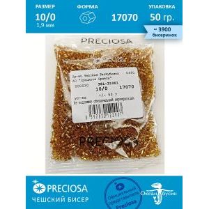 Чешский бисер, рубка -10/0 (1,9 мм) 17070 золотистый