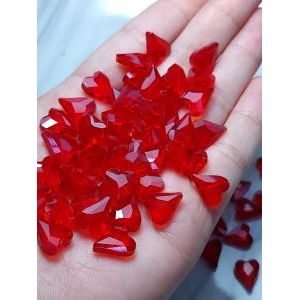 Бусины в форме сердечек, гранёные, стеклянные
