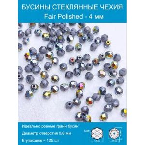 Бусины граненые стеклянные чешские 4 мм Fire Polished
