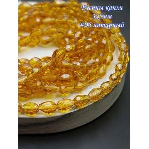 Гранёные стеклянные бусины-капли 3х5 мм