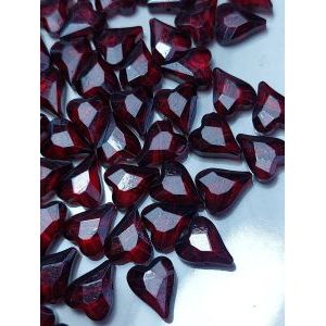 Бусины в форме сердечек, гранёные, стеклянные