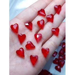 Бусины в форме сердечек, гранёные, стеклянные
