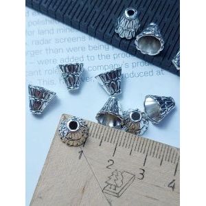 Набор металлических бусин-окончаний, 8×9 мм, 10 шт.