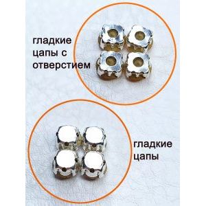 Стеклянные стразы пришивные в цапах шатоны 5 мм, 50 шт