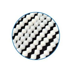 Бусины стеклянные биконусы граненые 3 мм, белый воск