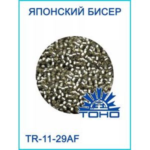 Японский бисер 10 г 11/0 Silver-Lined Frosted Black Diamond