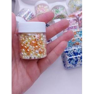 Бусины жемчужные mix, акрил в баночке 20 г, 3-8 мм