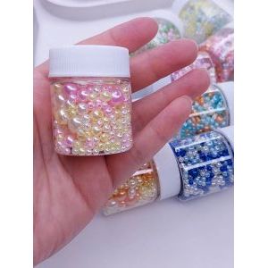 Бусины жемчужные mix, акрил в баночке 20 г, 3-8 мм