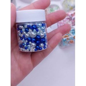 Бусины жемчужные mix, акрил в баночке 20 г, 3-8 мм
