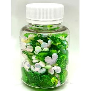 Бусины цветочки и листочки, набор 50 г