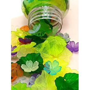 Бусины цветочки и листочки, набор 30 г