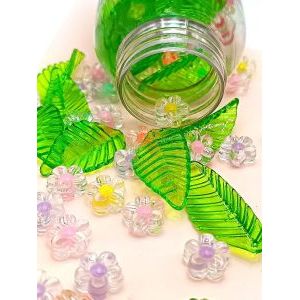Бусины цветочки и листочки, набор 50 г