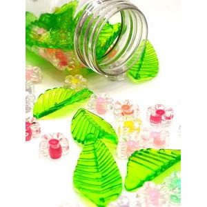 Бусины цветочки и листочки, набор 50 г