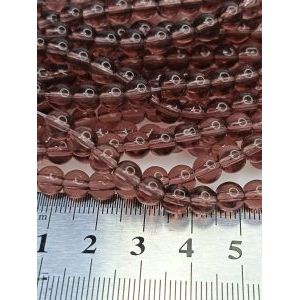 Стеклянные бусины круглые 6 мм, красно-коричневый