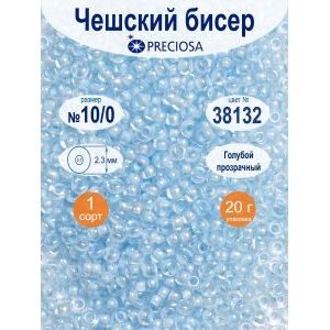 Бисер чешский прозрачный с цветным центром Preciosa, 38132