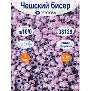 Бисер чешский прозрачный с цветным центром Preciosa, 38126