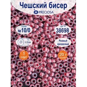 Бисер чешский прозрачный с цветным центром Preciosa, 38698