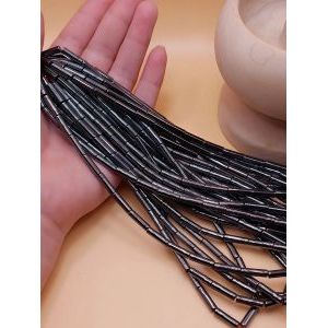 Бусины из гематита 3×12,7 мм, форма трубочка