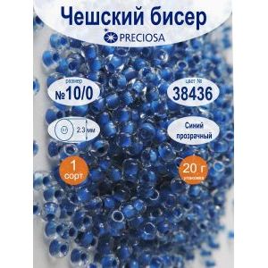 Бисер чешский прозрачный с цветным центром Preciosa, 38436