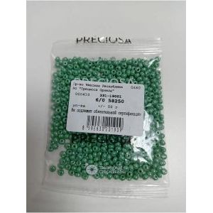 Чешский бисер 6/0-58250 зеленый 50 г
