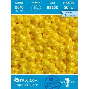 Чешский бисер 6/0-88130 желтый 50 г