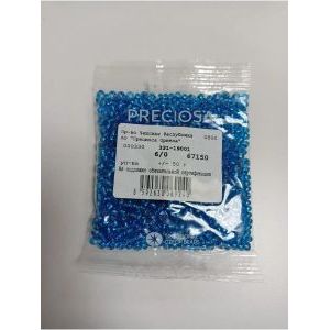 Чешский бисер 6/0-67150 голубой 50 г