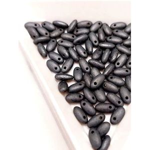 Бусины Rizo (рис), стекло, 2,5×6 мм, гематит матовый, ~75 шт