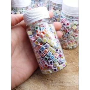 Бусины - буквы русские, кубики для браслетов-50 г